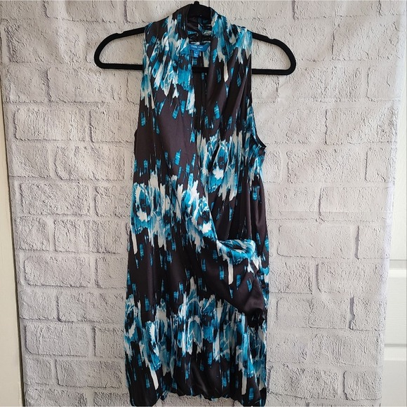 Derek Lam For Design Nation Blue And Black Bubble Hem Midi Dress SZ S - Picture 1 of 9